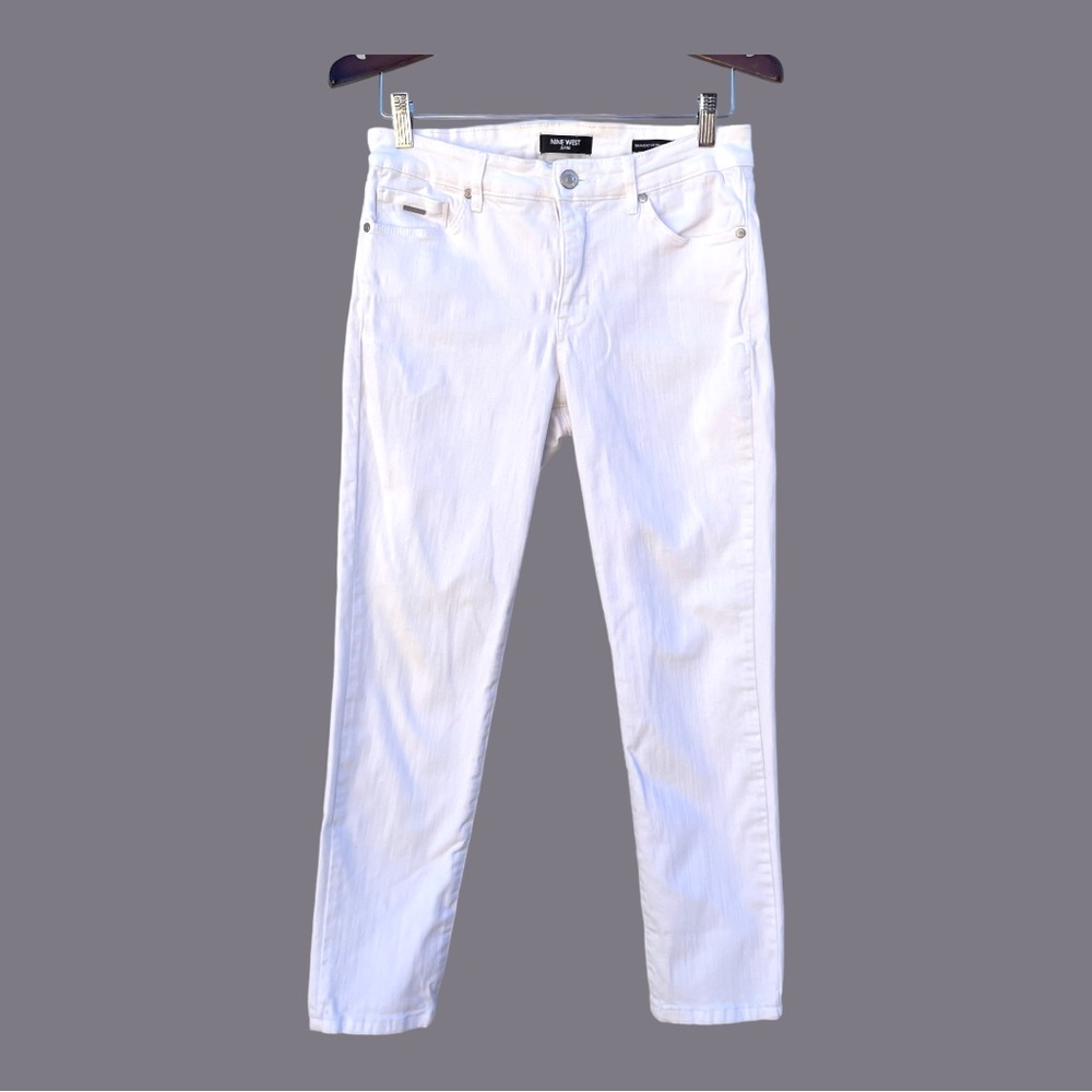 NINE WEST Women's Gramercy Skinny Ankle Length Jean White Size 6 - Picture 7 of 8